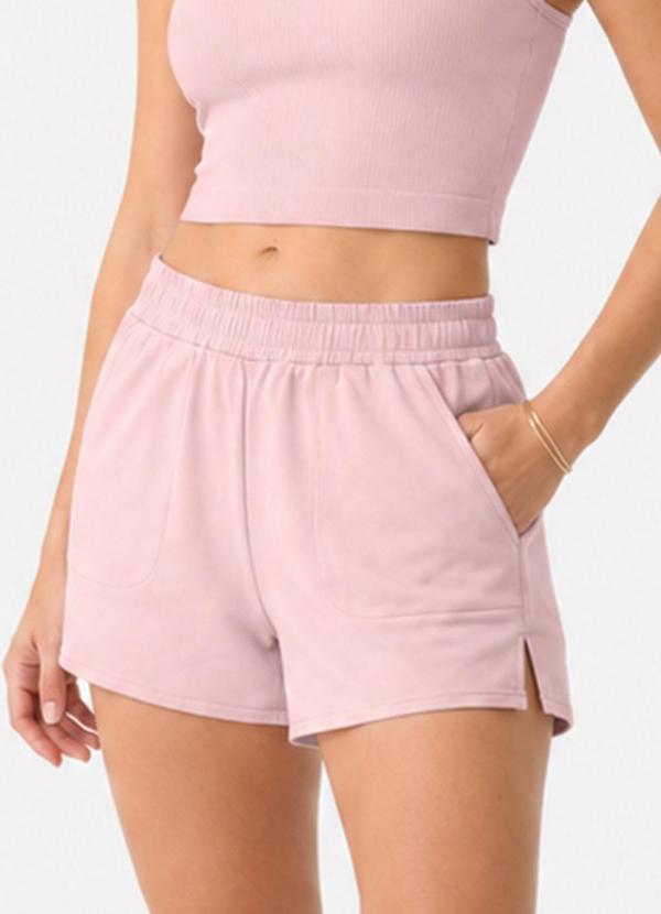 Shorts Feminino Fitness em Poliamida Rosa