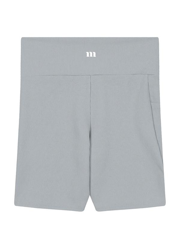 Shorts Justo Canelado Active Cinza Azulado