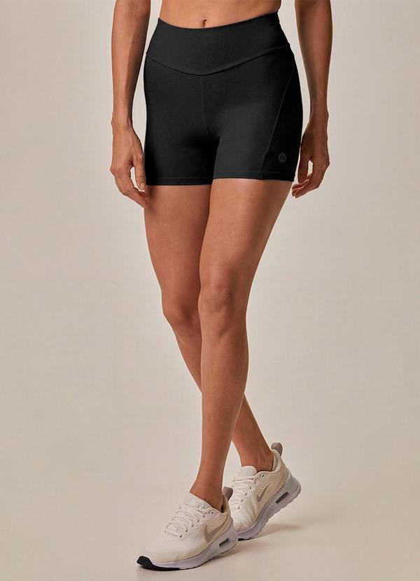 Shorts Justo com Recorte Active Preto
