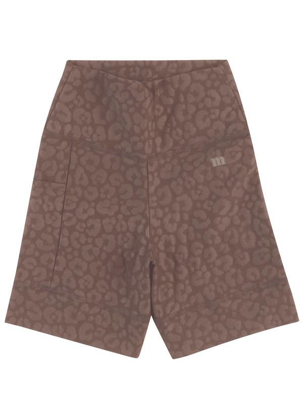 Shorts Justo Malha Uv Marrom