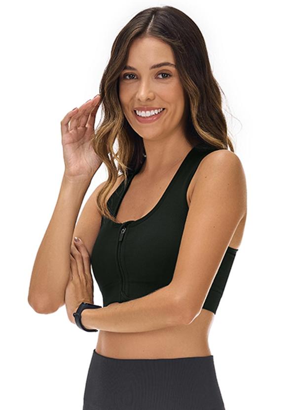 Vista 2 Top com Zíper e Bojo Removível sem Costura Preto Zee Rucci Zee Rucci