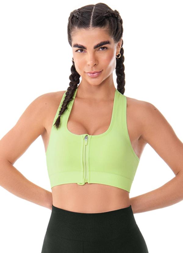 Vista 2 Top com Zíper e Bojo Removível sem Costura Verde Zee Rucci Zee Rucci