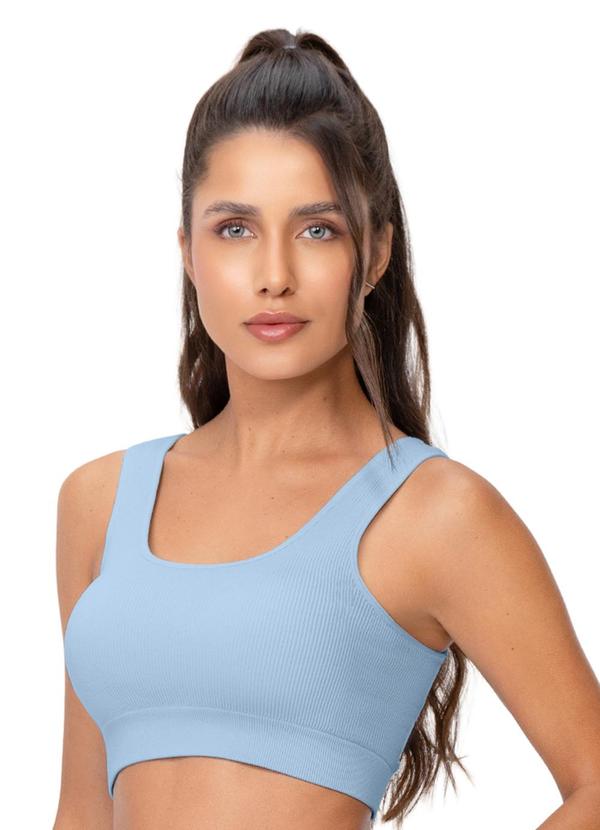 Top Efeito Ribana Azul Celeste