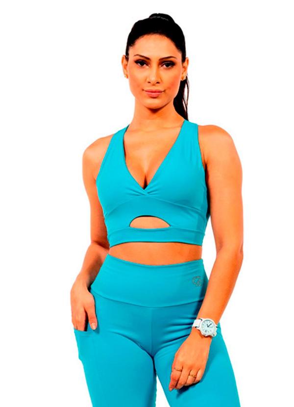 Top em Suplex Feminino Azul