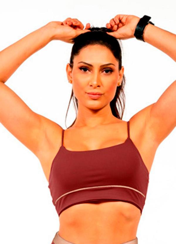 Top em Suplex Feminino Marrom
