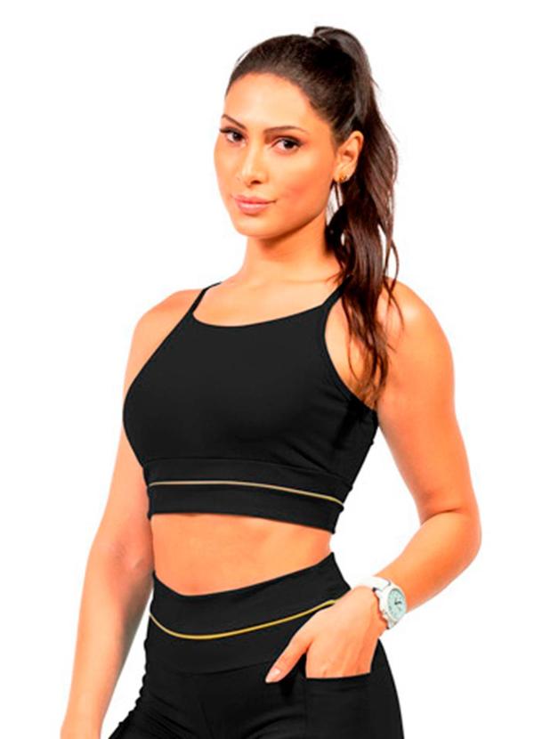 Top em Suplex Feminino Preto