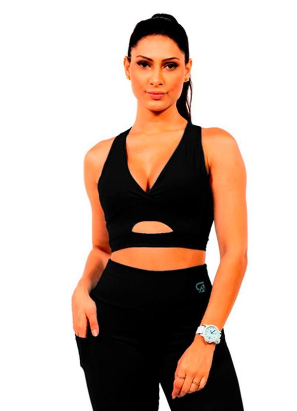 Top em Suplex Feminino Preto