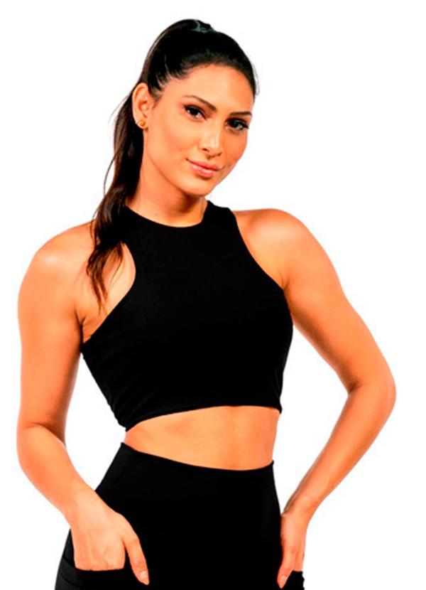 Top em Suplex Feminino Preto