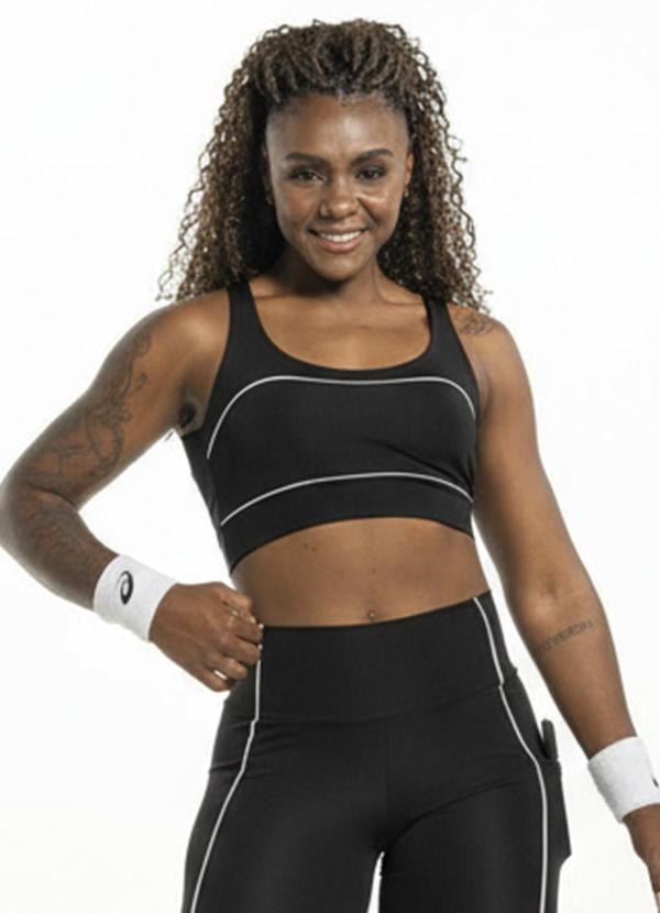 Top Feminino com Filetes Preto