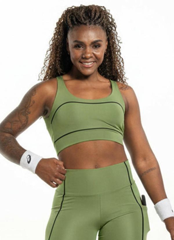 Top Feminino com Filetes Verde