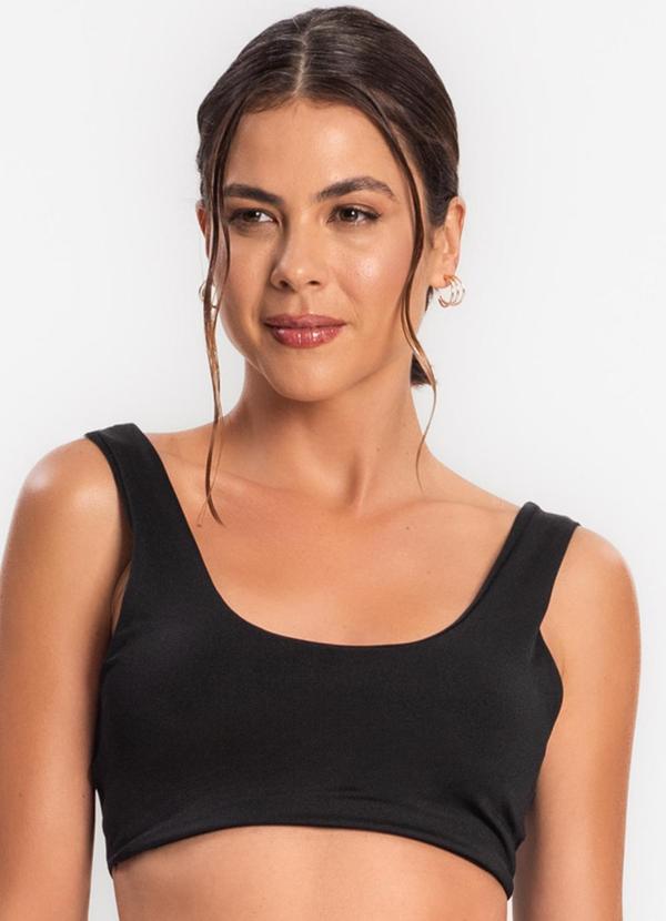 Vista 2 Top Feminino de Academia Preto Rovitex Rovitex
