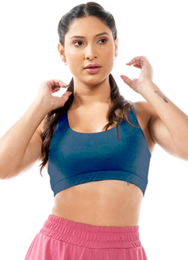 Top Feminino Fitness Azul