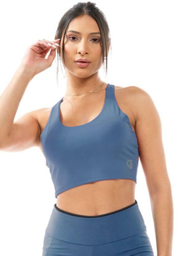 Top Feminino Fitness Azul