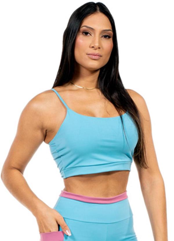 Top Feminino Fitness Azul