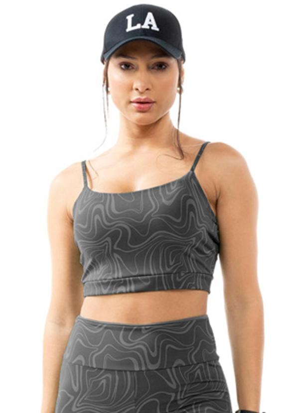 Top Feminino Fitness Cinza