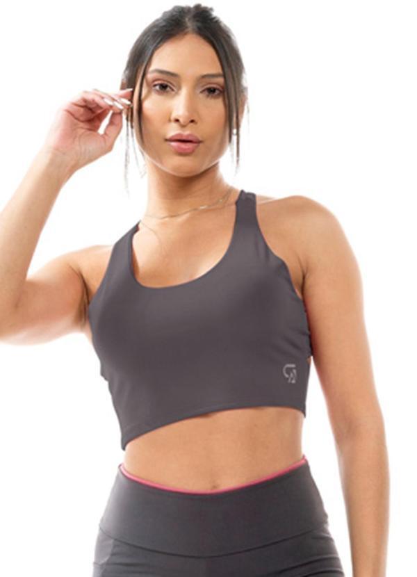 Top Feminino Fitness Cinza