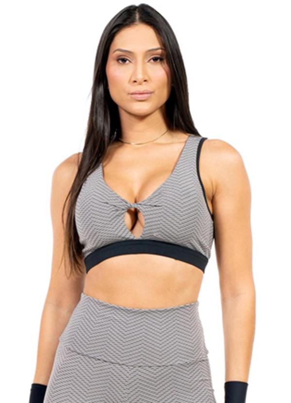 Top Feminino Fitness Cinza
