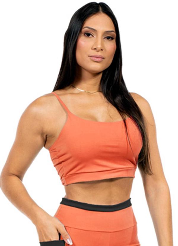 Top Feminino Fitness Marrom
