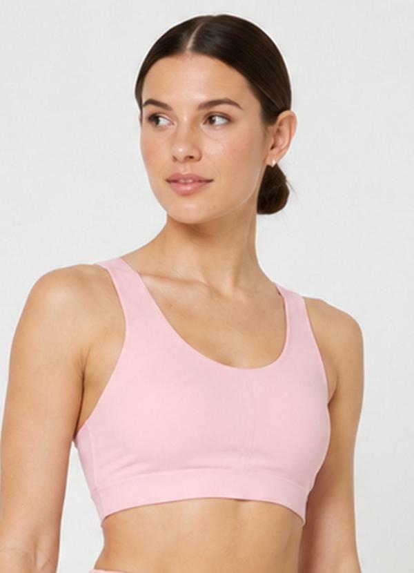 Top Feminino Fitness Poliamida com Elastano Rosa