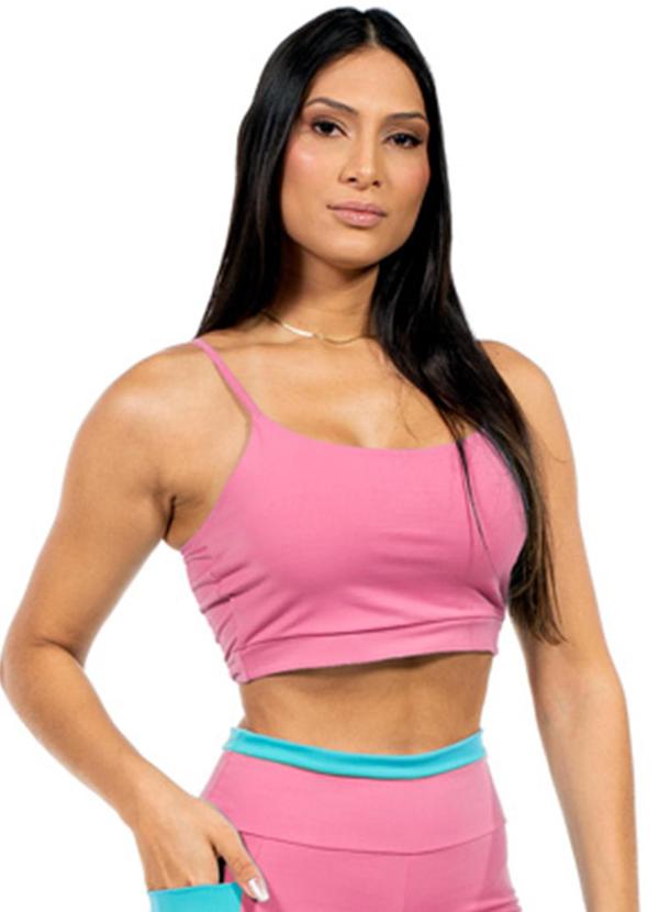 Top Feminino Fitness Rosa