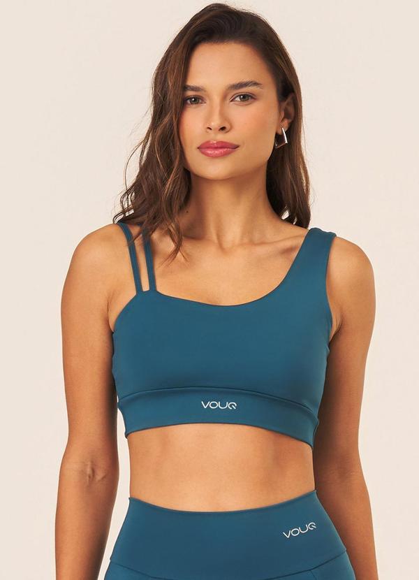 Top Fitness Fit-Tech Feminino Dual Run Azul