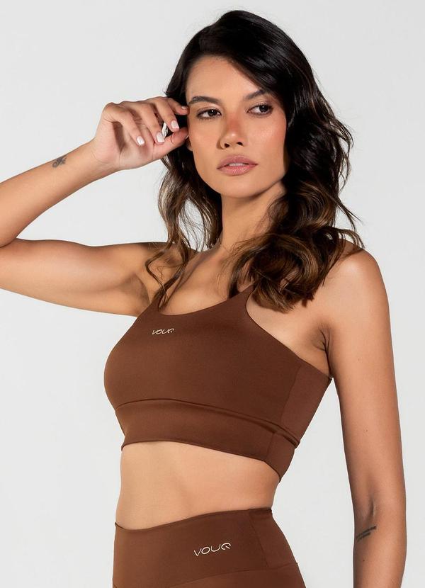 Top Fitness Fit-Tech Feminino Essential Marrom