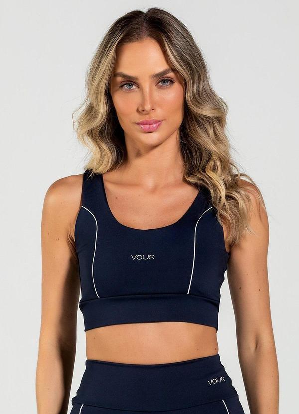 Top Fitness Fit-Tech Feminino Line Marinho