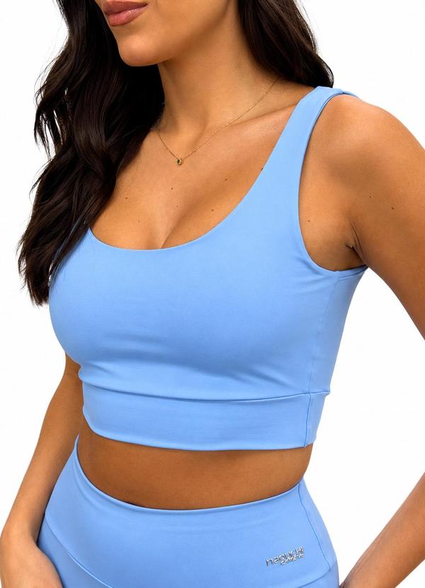 Top Fitness Poliamida Azul