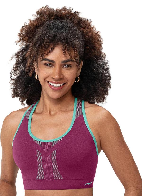 Top Nadador Dupla Face sem Costura Verde e Roxo