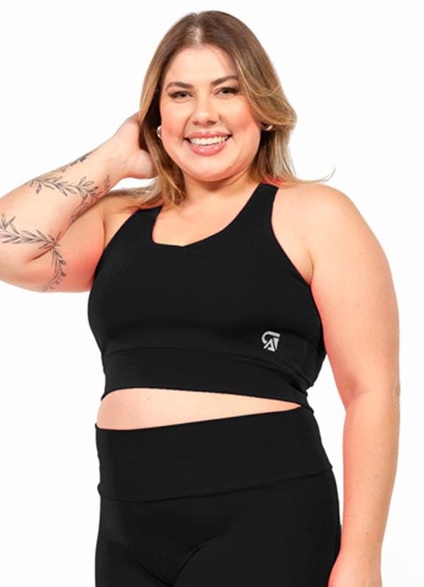Top Nadador Leve Feminina Preto