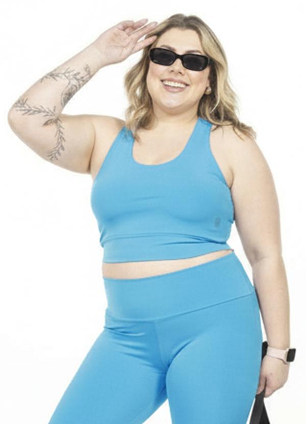 Top Nadador Plus Size Azul