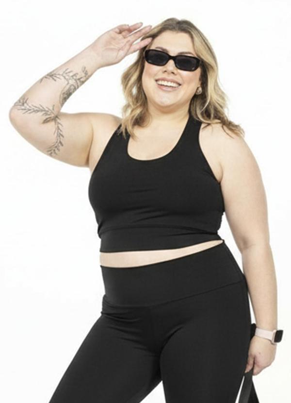 Top Nadador Plus Size Preto