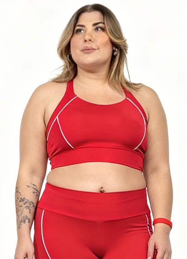 Top Power com Filet Feminina Vermelho