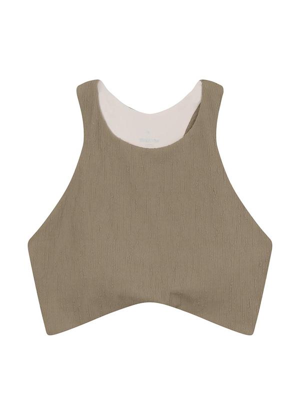 Top Regata Halter Neck Feminino Active Taupe