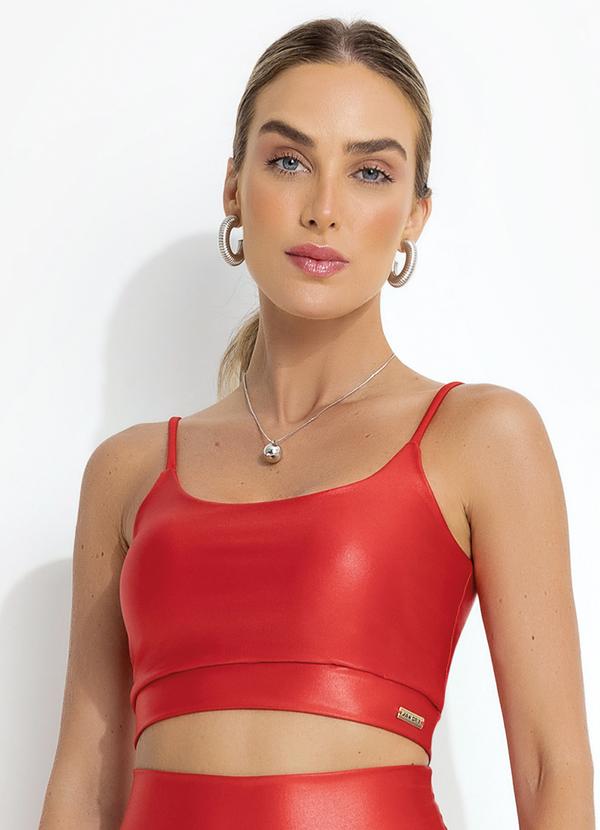 Top Vermelho em Malha com Elastano