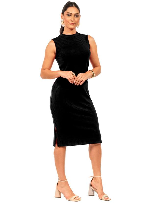 Vestido Regata Midi Básico Preto