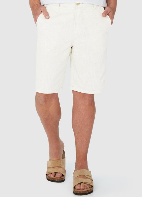 Vista 2 Bermuda Chino com Linho Off White Malwee Malwee