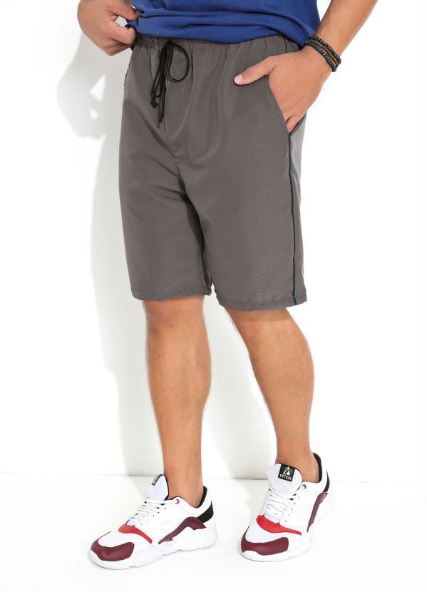 Vista 2 Bermuda Cinza com Filete na Lateral Moda Pop Moda Pop