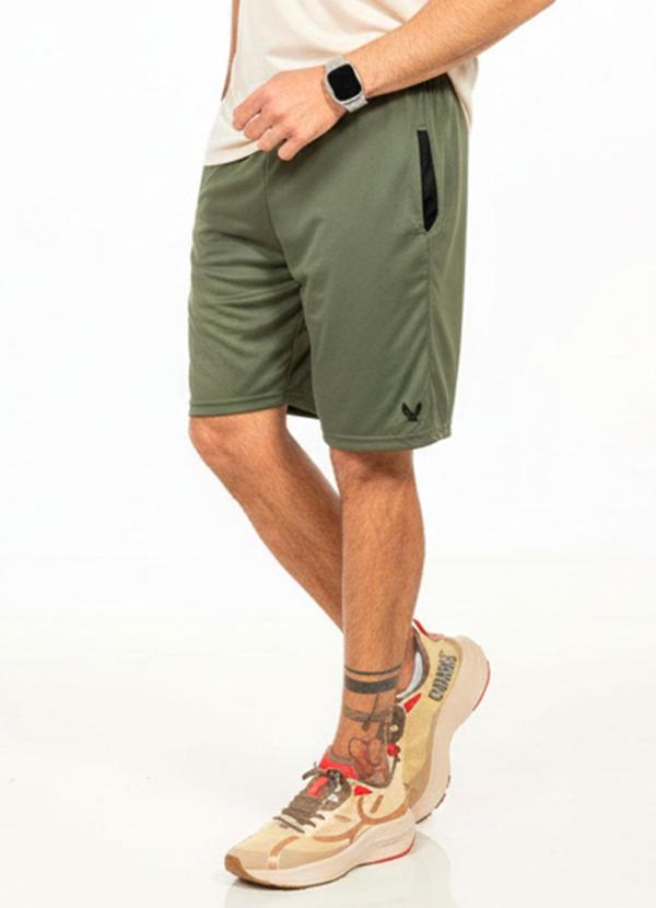 Bermuda com Bolso em Contraste Verde