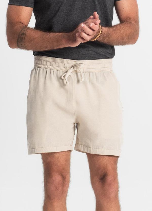 Bermuda com Elástico e Bolsos Shift Bege