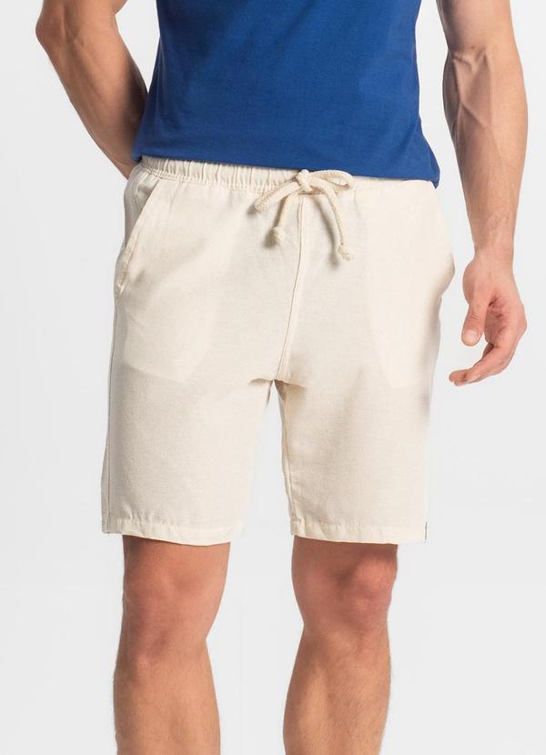 Vista 2 Bermuda com Elástico e Bolsos Shift Bege Rovitex Rovitex