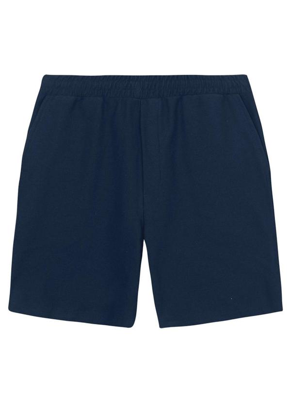 Bermuda Comfort em Moletom Sarjado Azul Marinho