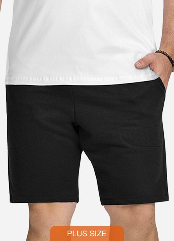 Vista 2 Bermuda de Moletom Masculina Preto Diametro Diametro