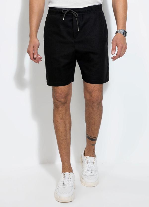 Bermuda em Linho Preto