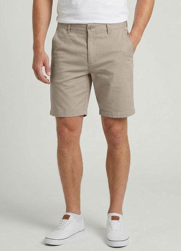 Bermuda em Sarja com Bolsos Sea Surf Bege