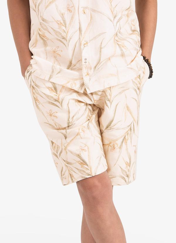 Vista 2 Bermuda Juvenil Masculina em Molecotton Bege MINTY MINTY