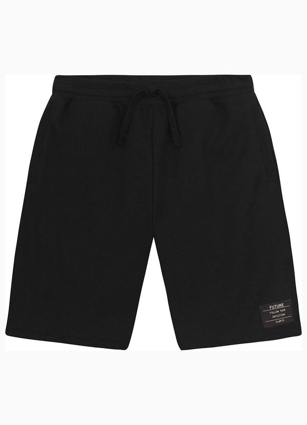 Vista 2 Bermuda Juvenil Masculina em Moletom Preto MINTY MINTY
