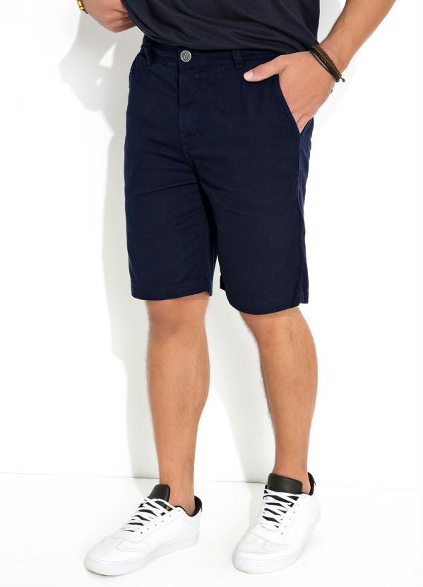 Vista 2 Bermuda Marinho com Bolsos Moda Pop Moda Pop