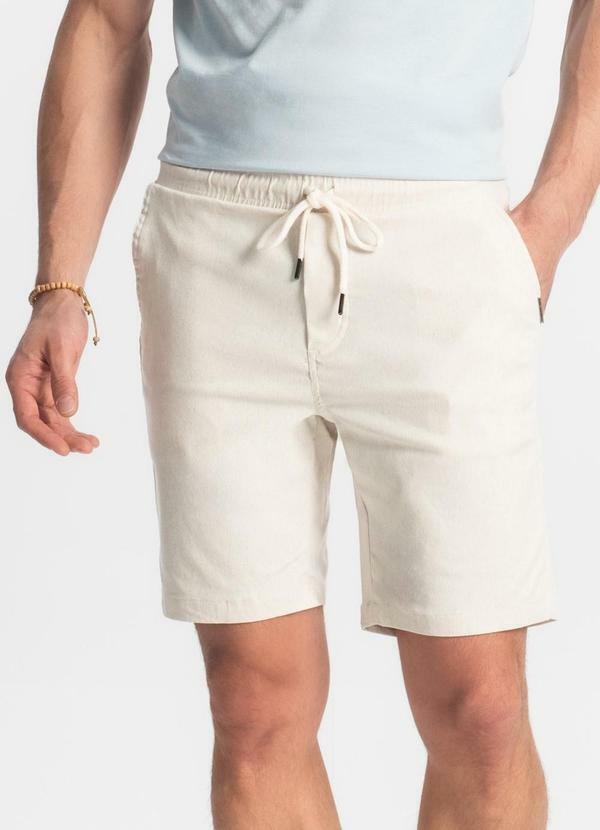 Vista 2 Bermuda Masculina Bengaline Bege Diametro Diametro