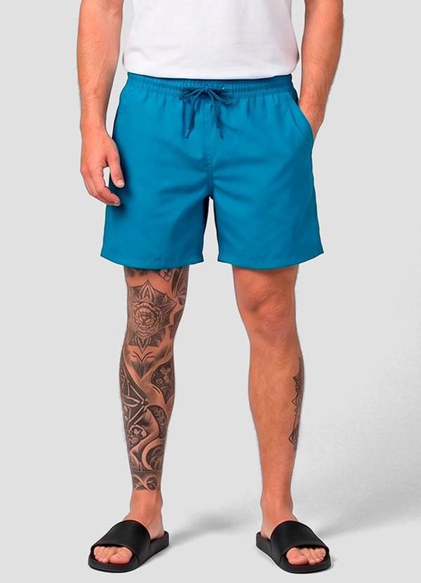 Bermuda Masculina com Bolsos de Tactel Azul